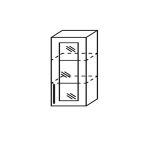 Шкаф кухонный Мыло, настенный однодверный с полкой со вставкой из стекла 918*300*320, ШНст 300/918 в Петрозаводске
