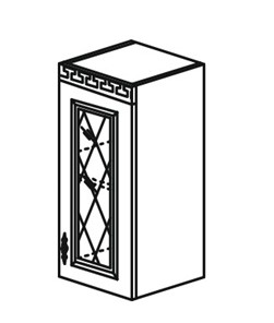 Кухонный шкаф Веста настенный однодверный с полкой со вставкой из стекла 718*500*323мм в Петрозаводске
