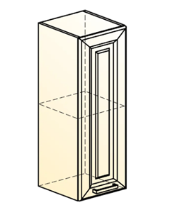 Шкаф кухонный Атланта L200 H720 (1 дв. гл.) эмаль (белый/белый глянец патина золото) в Петрозаводске - предосмотр 1