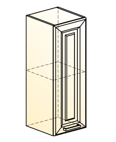 Шкаф кухонный Атланта L200 H720 (1 дв. гл.) эмаль (белый/белый глянец патина золото) в Петрозаводске - изображение 1