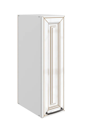 Шкаф кухонный Атланта L200 H720 (1 дв. гл.) эмаль (белый/белый глянец патина золото) в Петрозаводске - изображение