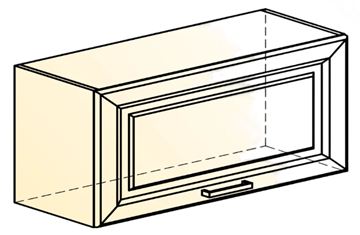 Кухонный шкаф Атланта L800 Н360 (1 дв. гл.) эмаль (белый/белый глянец патина золото) в Петрозаводске - предосмотр 1