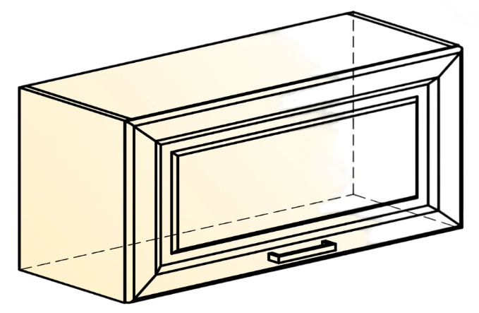 Кухонный шкаф Атланта L800 Н360 (1 дв. гл.) эмаль (белый/белый глянец патина золото) в Петрозаводске - изображение 1