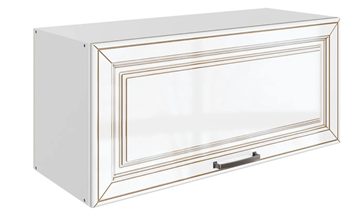 Кухонный шкаф Атланта L800 Н360 (1 дв. гл.) эмаль (белый/белый глянец патина золото) в Петрозаводске