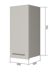 Кухонный навесной шкаф В7 30, Серый/Белый в Петрозаводске