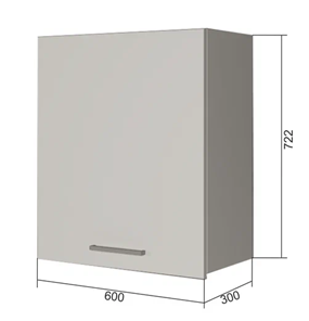Настенный шкаф В7 60, Серый/Антрацит в Петрозаводске