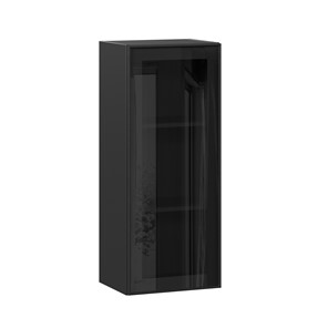 Кухонный шкаф высокий со стеклом 400 Индиго ЛД 298.420.000.068, Чёрный/Чёрный в Петрозаводске