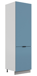 Шкаф-пенал Стоун L600 под холодильник (2 дв.гл.) (белый/изумруд софттач) в Петрозаводске
