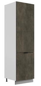 Шкаф-пенал Стоун L600 под холодильник (2 дв.гл.) (белый/камень темно-серый) в Петрозаводске