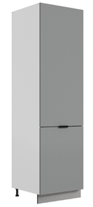 Шкаф-пенал Стоун L600 под холодильник (2 дв.гл.) (белый/оникс софттач) в Петрозаводске