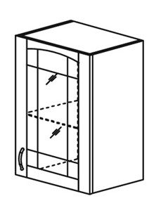 Кухонный шкаф Кантри настенный однодверный с полкой со вставкой из стекла 718*400*320мм в Петрозаводске