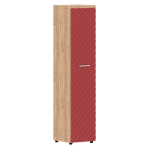 Шкаф TORR LUX TLHC 42.1 колонка с глухой дверью и топом 435х452х1958 Дуб Бофорд/ Красный в Петрозаводске