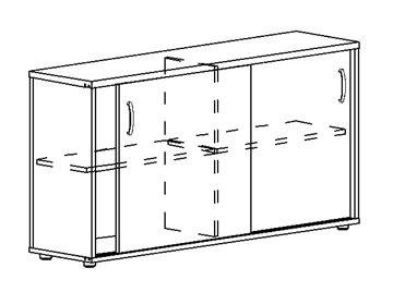 Шкаф-купе низкий Albero, для 2-х столов 80 (164,4х36,4х75,6) в Петрозаводске