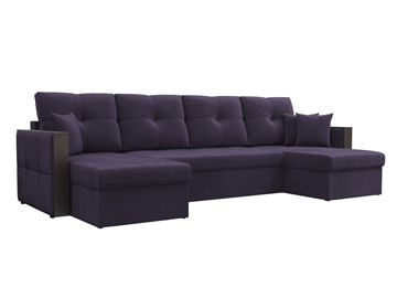 П-образный диван Валенсия, фиолетовый (велюр) в Петрозаводске
