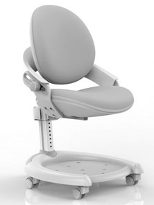 Растущее детское кресло Mealux ZMAX-15 Plus, Y-710 BL, белый металл, обивка серая однотонная в Петрозаводске