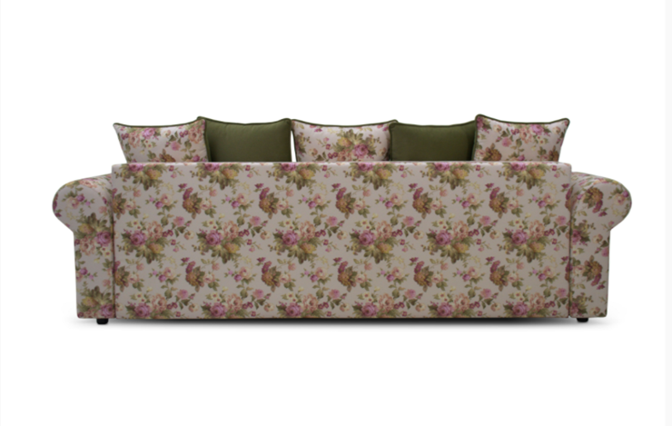 Прямой диван Ameli (Arcadia rose+shaggy green+glance bone) в Петрозаводске - изображение 2