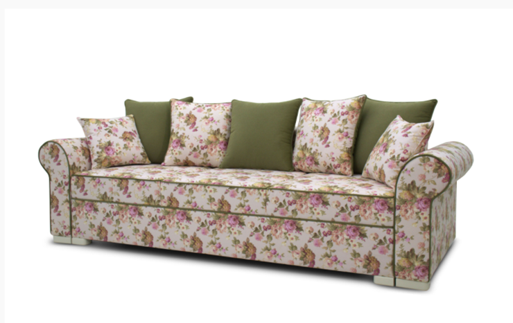 Прямой диван Ameli (Arcadia rose+shaggy green+glance bone) в Петрозаводске - изображение 1
