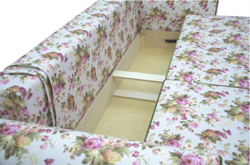 Прямой диван Ameli (Arcadia rose+shaggy green+glance bone) в Петрозаводске - предосмотр 5