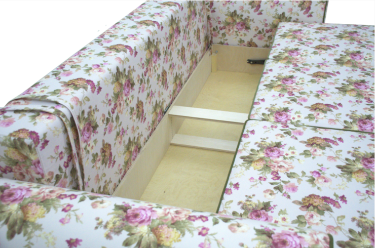 Прямой диван Ameli (Arcadia rose+shaggy green+glance bone) в Петрозаводске - изображение 5