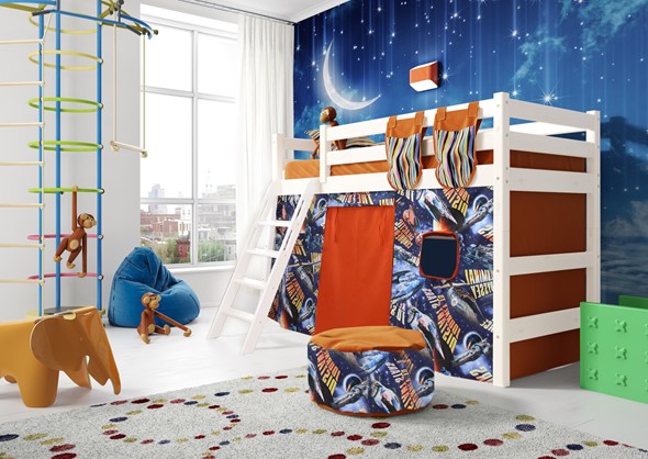 Кровать-чердак в детскую Соня, Вариант 6 Белый в Петрозаводске - изображение