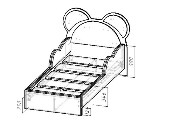 Кровать подростковая Джерси КР-001 Мишка в Петрозаводске - изображение 1