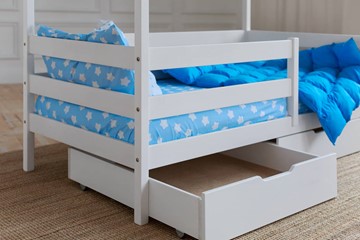 Двухэтажная детская кровать Домик с ящиками, цвет белый в Петрозаводске - предосмотр 3
