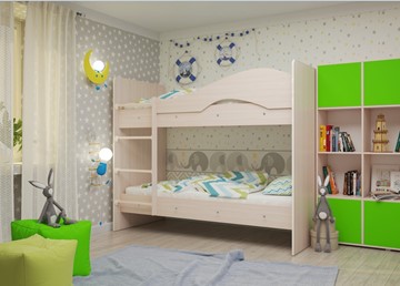 Детская двухэтажная кровать Мая на щитах, цвет Млечный дуб в Петрозаводске - предосмотр 1