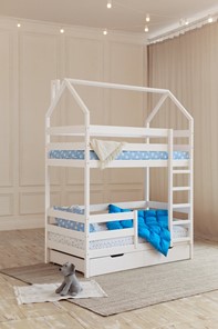 Двухэтажная детская кровать Домик с ящиками, цвет белый в Петрозаводске - предосмотр 6