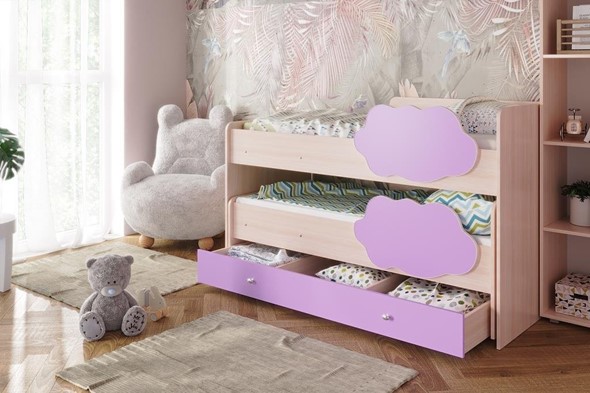 Двухъярусная детская кровать Соник 1.6 с ящиком, Ирис в Петрозаводске - изображение