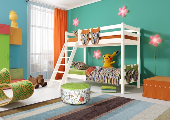 Детская двухэтажная кровать Соня, Вариант 10 Белый в Петрозаводске - изображение