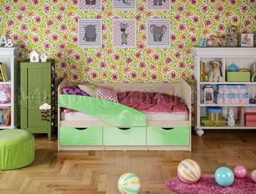 Кровать детская Бабочки 800*1600, Салатовый глянец в Петрозаводске