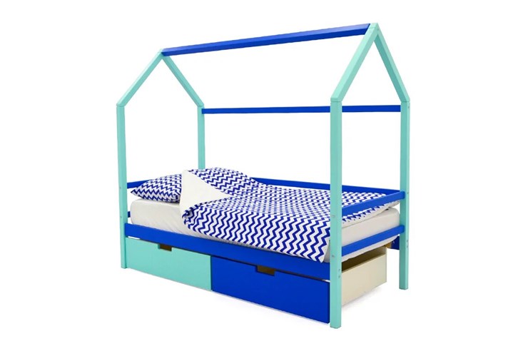 Кровать-домик Svogen синий-мятный в Петрозаводске - изображение 3