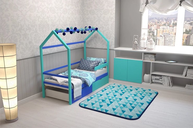 Кровать-домик Svogen синий-мятный в Петрозаводске - изображение 6
