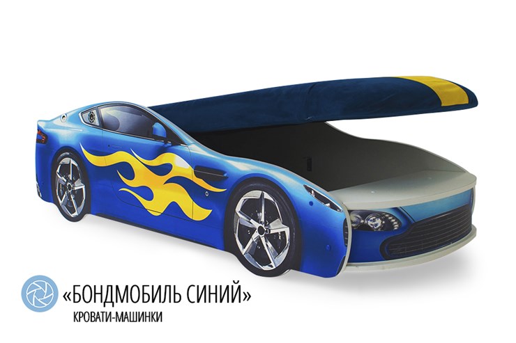 Детская кровать-машина Бондимобиль синий в Петрозаводске - изображение 1