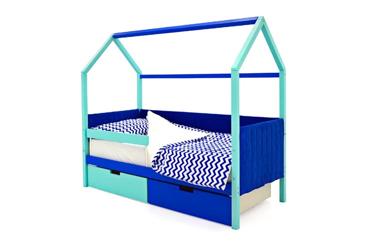 Кровать-домик Svogen, мятный-синий мягкая в Петрозаводске - изображение 3