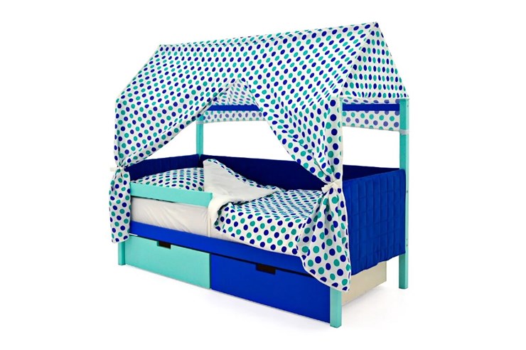 Кровать-домик Svogen, мятный-синий мягкая в Петрозаводске - изображение 1