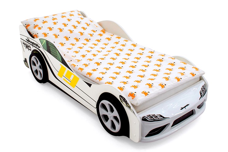 Кровать-машина в детскую Супра белая в Петрозаводске - изображение 1