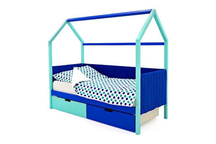 Кровать-домик Svogen, мятный-синий мягкая в Петрозаводске - изображение 4