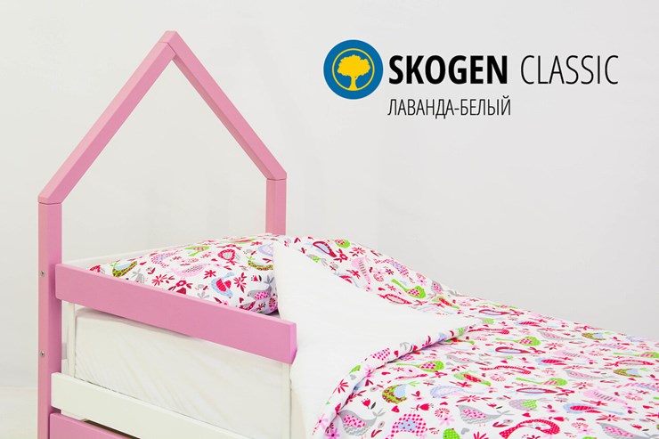 Кровать-домик в детскую мини Skogen белый-лаванда в Петрозаводске - изображение 3