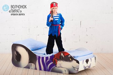 Детская кровать-зверёнок Волчонок-Пират в Петрозаводске - предосмотр 1
