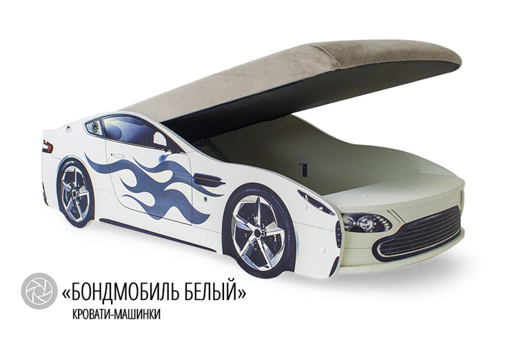 Детская кровать-машина Бондимобиль белый в Петрозаводске - изображение 1