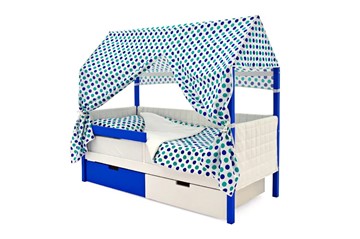 Детская кровать-домик «Svogen сине-белый» мягкая в Петрозаводске - предосмотр 1
