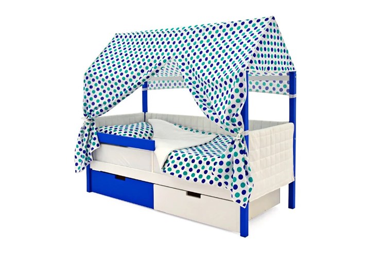 Детская кровать-домик «Svogen сине-белый» мягкая в Петрозаводске - изображение 1