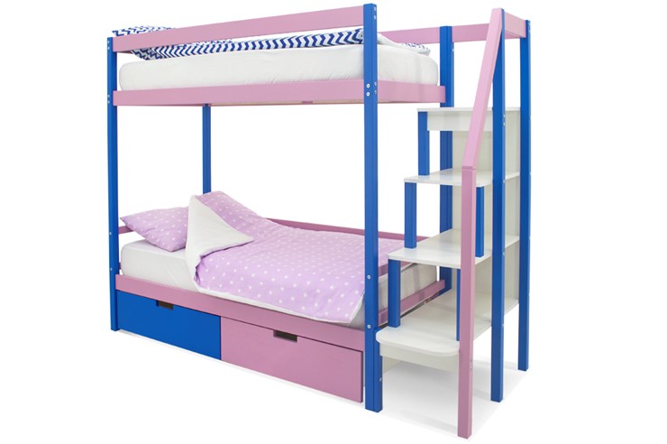Детская 2-х ярусная кровать Svogen синий-лаванда в Петрозаводске - изображение 4