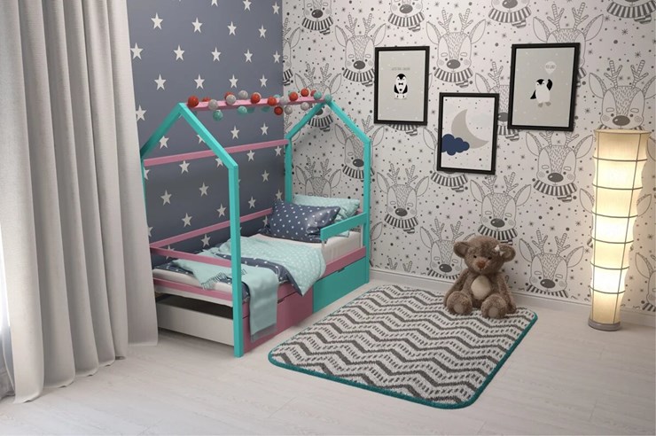 Кровать-домик в детскую Svogen лаванда-мятный в Петрозаводске - изображение 5