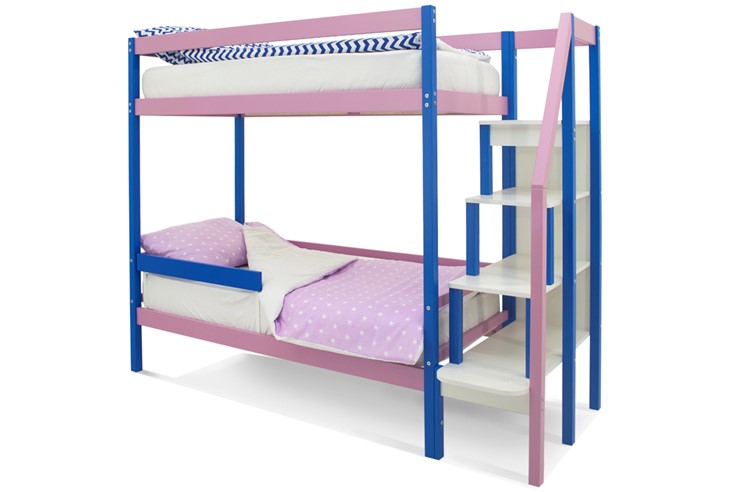 Детская 2-х ярусная кровать Svogen синий-лаванда в Петрозаводске - изображение 3
