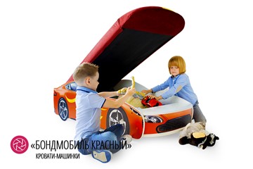 Кровать-машина детская Бондимобиль красный в Петрозаводске - предосмотр 1