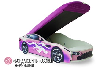 Кровать-машина в детскую Бондимобиль розовый в Петрозаводске - предосмотр 1