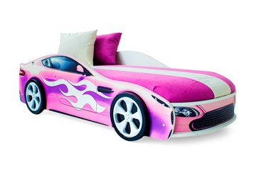 Кровать-машина в детскую Бондимобиль розовый в Петрозаводске - предосмотр