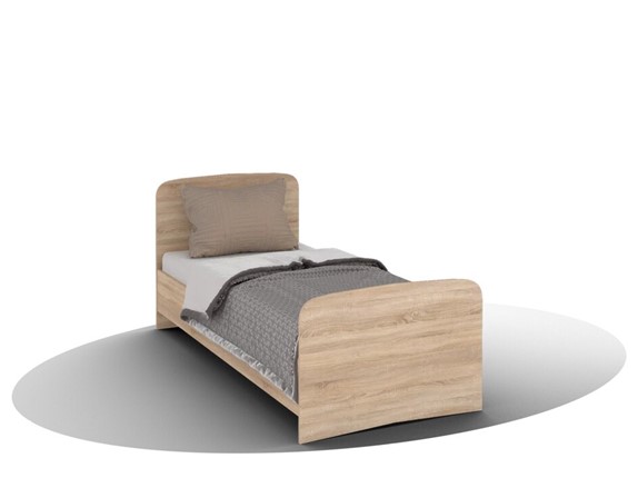 Односпальная кровать ВЕГА Кровать Кр-08 900 с плоским основанием (Сонома) в Петрозаводске - изображение